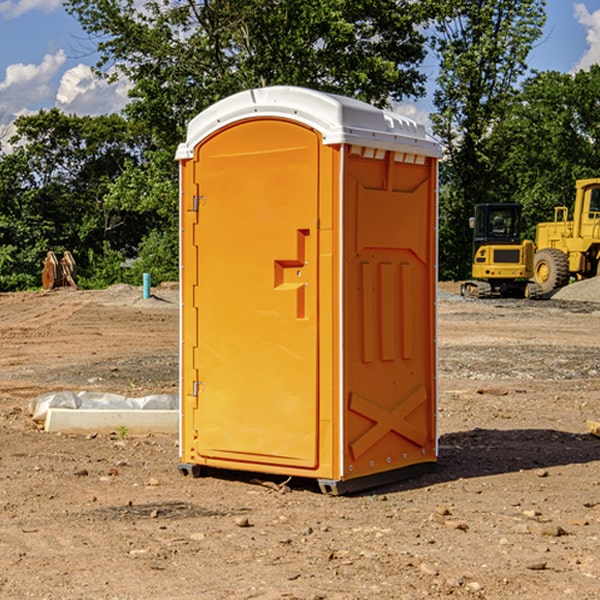 how often are the portable restrooms cleaned and serviced during a rental period in Crary ND